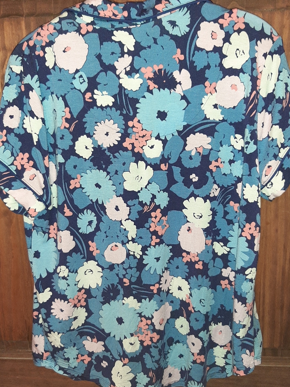 kate spade Blue Floral Short-Sleeve Pajamas M EUC - Picture 2 of 6